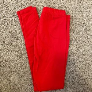 Red leggings